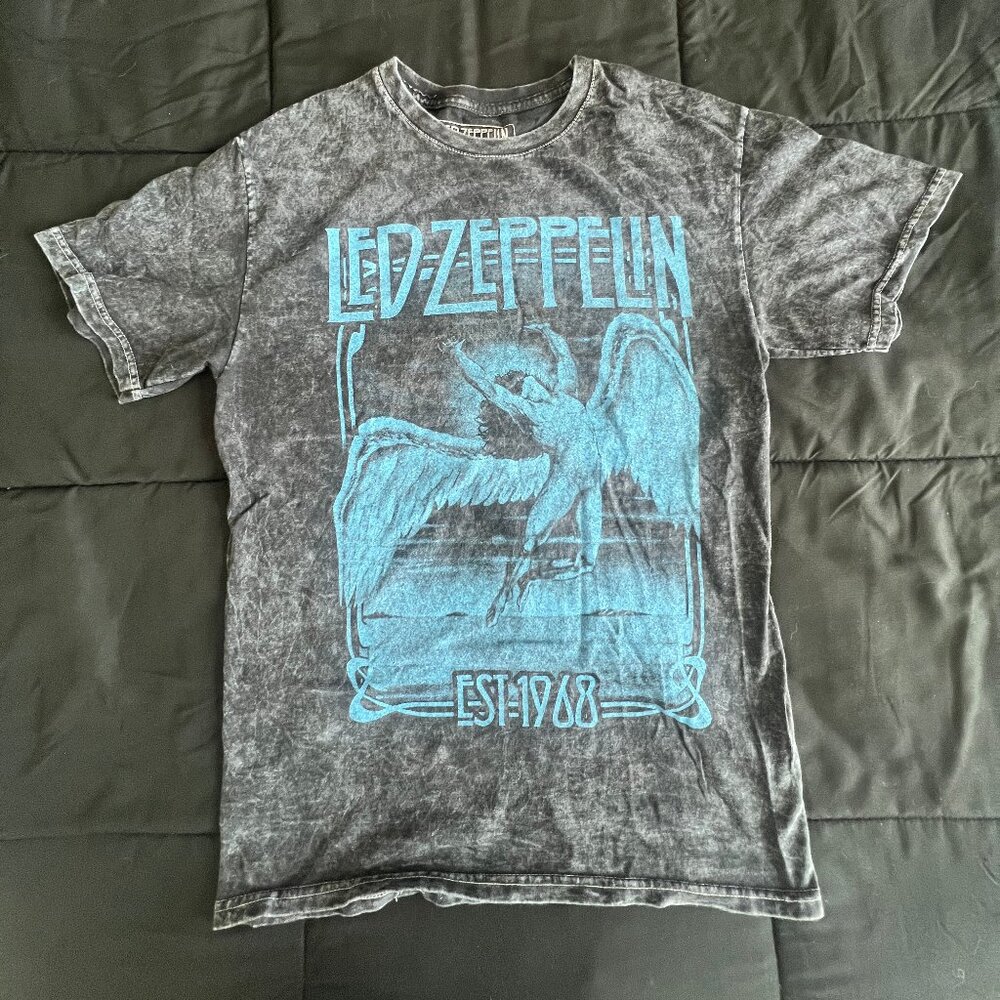 Led Zeppelin Acid Wash Style T Shirt